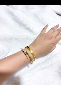 Gold plated nail bracelet for women