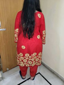 Red Net Kurta Set gota patti 3xl Women Treditional