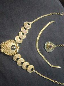 Gold Tone Indian Jewelry Set