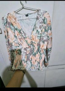 New Floral V-neck Long Sleeve Top