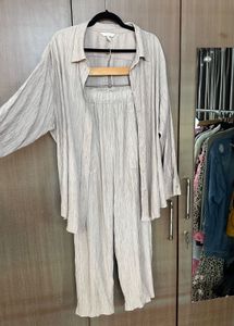 H&amp;M Taupe 2-Piece set Shirt and Trousers
