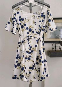 Blueberries Floral Printed Mini Dress