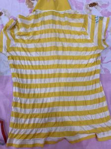 Striped Yellow Polo Top