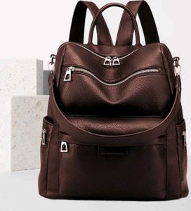 Brown Backpack Bag Leather Purse For Girls