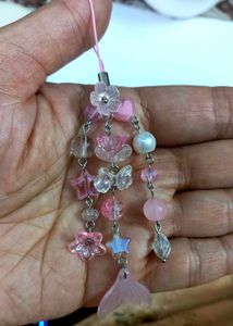 🌸🧜‍♀️ 3-Layered Mermaid Pink Beaded Phone Charm✨