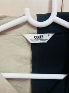 Black &amp; Beige Oversized Shirt