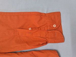 DENNIS LINGO Orange Long Sleeve Button Down