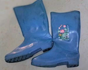 Blue Floral Rain Boots