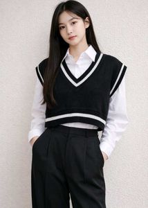 Stylish Black & White Sweater Vest