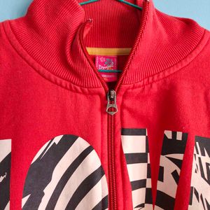 Orange Zip-Up Sweatshirt