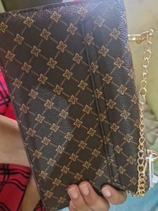 Savan Brown Patterned Crossbody Bag