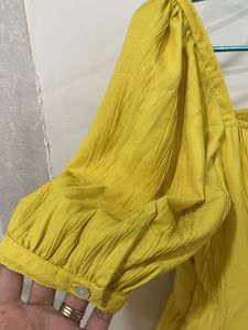 Mustard Peplum Top