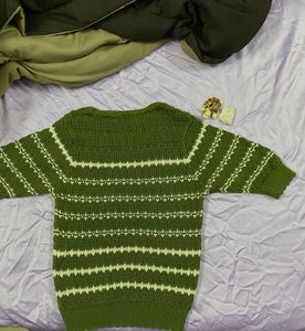 Pinterest-core Green Knit Sweater ( Zudio )🍃