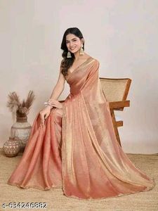 Elegant Peach Saree