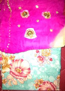Floral Print Rajput Poshak Material