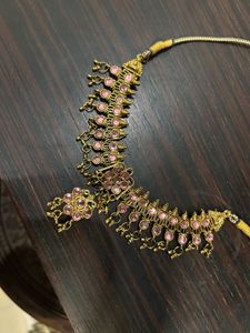 Vintage Pink Stone Necklace And Multi Colour Set