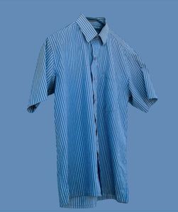 Blue & White Striped Button-Down