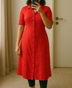 Red Button Down Dress