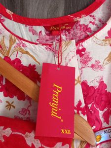 Floral Cotton Nighty with Long Sleeves