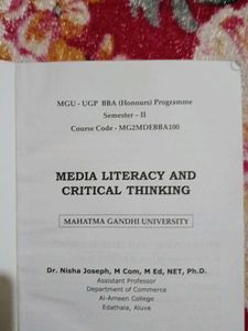 Media Literacy And Critical Thinking Text Sem 2