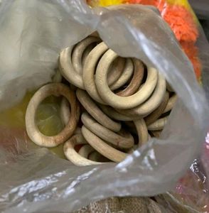 Wooden Round Loop Rings for Art &amp; craft