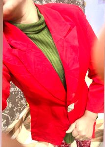 Red ❤️Colour Blazer & Green High neck For Winters