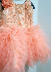 Peach Flower Girl Dress