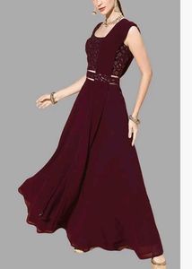Elegant Maroon Maxi Dress