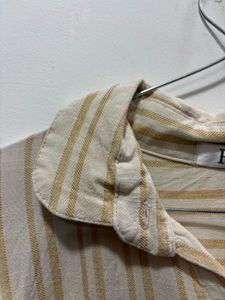 Beige Striped Shirt | Easy Breezy Everyday Look