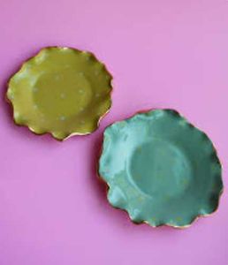 Handmade Trinket Dish - Turquoise &amp; Golden Color ✨