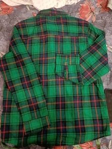 Wonder Nation Green Plaid Flannel Shirt