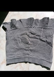 Black And White Check Skirt