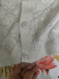 Elegant White Knit Cardigan