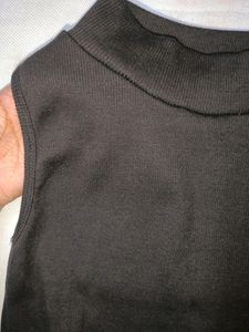 Sleeveless Black Mock Neck Top