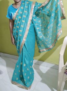 Elegant Teal Saree