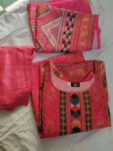 New Pink Colour Party Wear Very Smooth Kurta Set