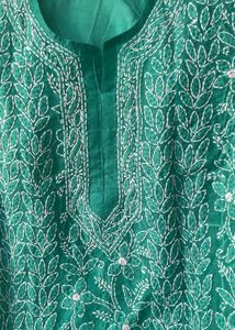 Green Embroidered Kurta