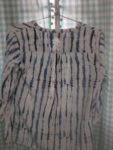 Striped Three-Quarter Sleeve Top