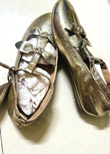 Mothercare Brand New Golden Ballerinas For Girls