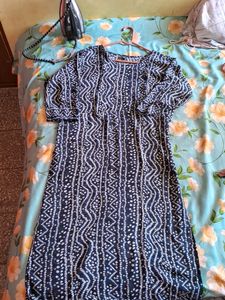 A Line Bandhni Maternity Kurti