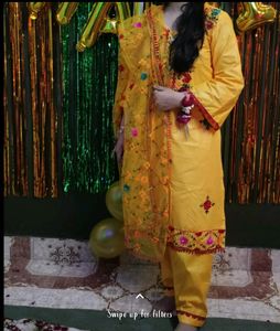 Haldi Embroidery Suit Set