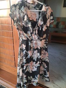 Imported Floral Chiffon Midi Dress