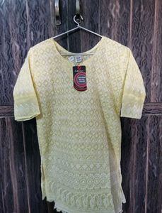 Embroidered Light Yellow Top