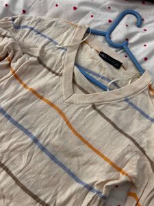 Striped marks and spencer V-Neck Top