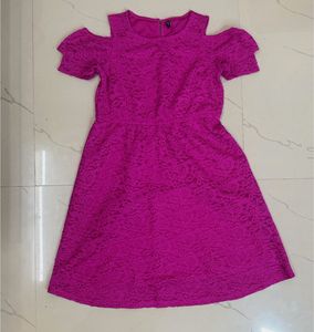 Hot Pink Cold Shoulder Dress
