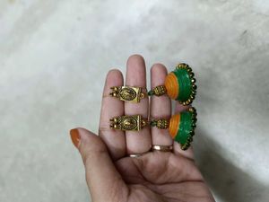 Quilled Handmade Jhumka Earrings Pack Of 4