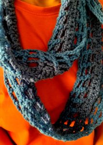 **Elegant Blue Crochet Muffler/Fashion Accessory