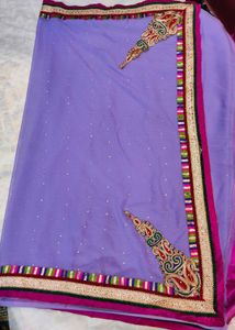 🪻Beautiful Work Pattern Lavender Colour Saree