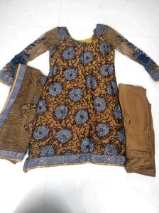 Large Size Heavy Work Long Sleeves Kurta +dupatta