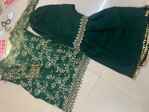 Elegant Emerald Green Sharara